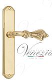 Дверная ручка Venezia на планке PL02 мод. Florence (полир. латунь) проходная